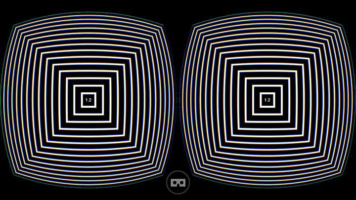 Sites in VR app's chromatic aberration calibration screen.