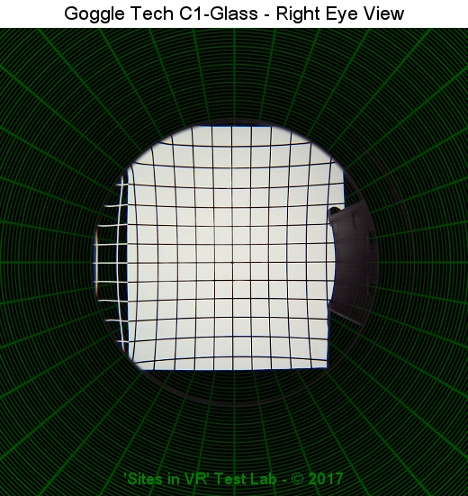 View from the right lens of the Goggle Tech C1-Glass viewer.