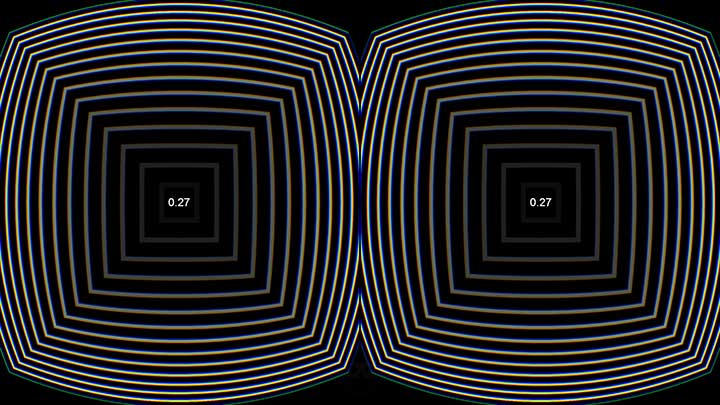 Sites in VR app's outer distortion calibration screen.